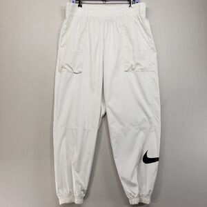 Nike Womens XL Tapered Jogger Pants White Swoosh Lightweight